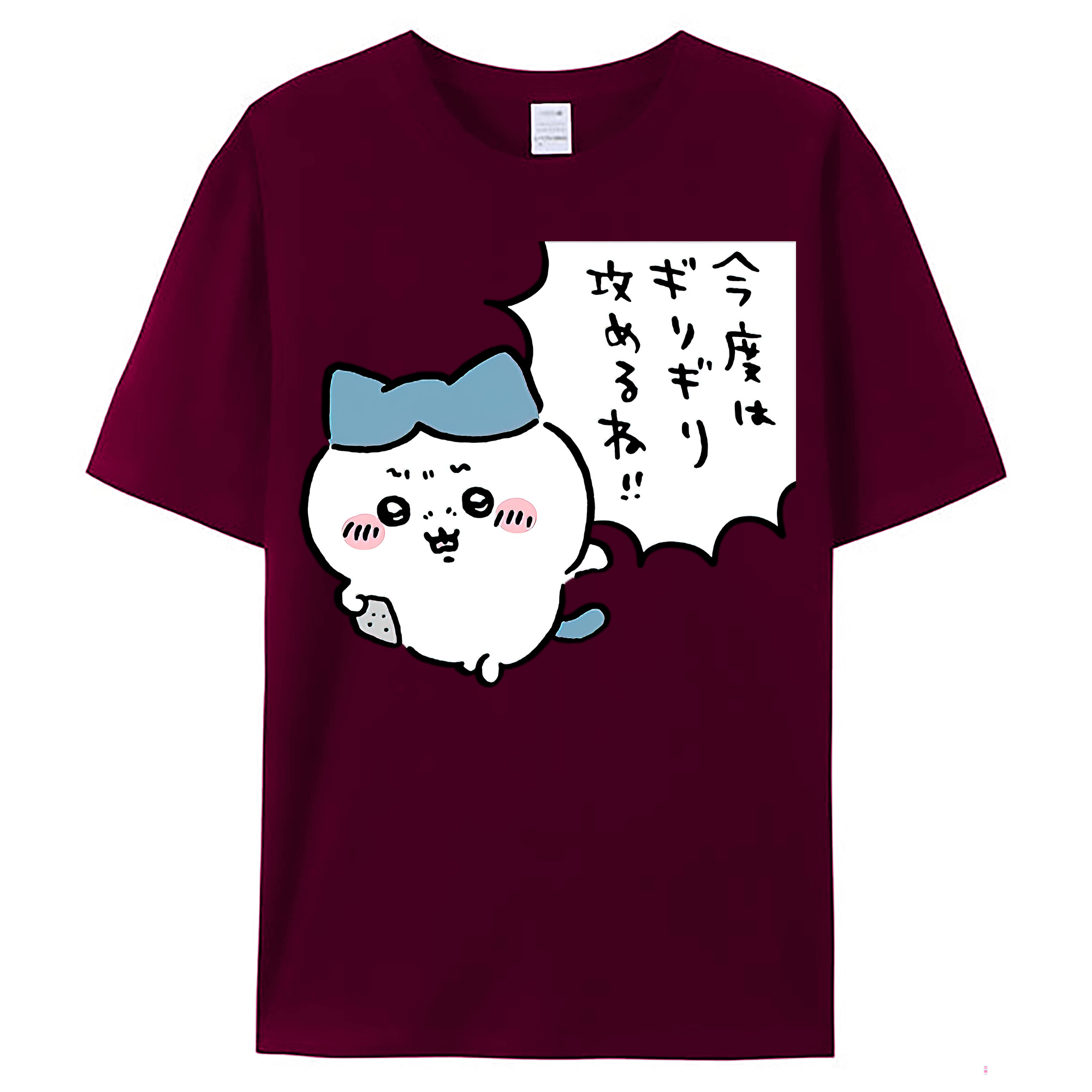 （画像用） ちいかわ ハチワレ Chii-kawa hachiware レディースカジュアルプリントTシャツ（綿100％）